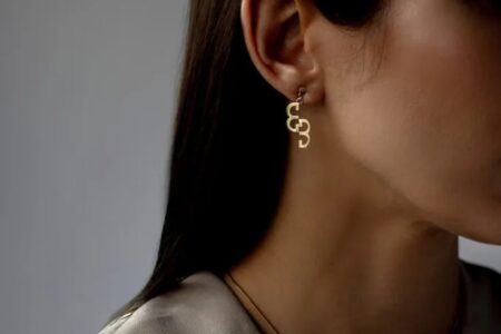 złote kolczyki serce